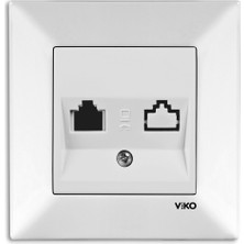 Viko Meridian Beyaz Tekli Nümeris Telefon Prizi Cat3 Vk