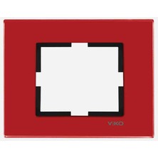 Viko Novella Cam Düz Bordo Üçlü Çerçeve Vk