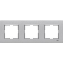 Viko Novella Üçlü Çerçeve Eloxal Gümüş