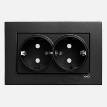Viko Novella Siyah İkili Topraklı Priz