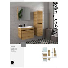 Evros Vizyon Plus 65 cm Banyo Dolabı Boy Dolabı Dahil