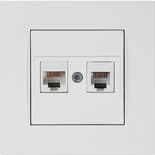 Mutlusan Rita Telefondata Priz (RJ12 CAT5E) Beyaz