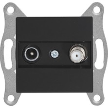 Mutlusan Rita Mekanizmalı Tuş Tv-Sat Prizi (Sonlu) Siyah