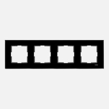 Viko Novella Cam Düz Siyah Dörtlü Çerçeve