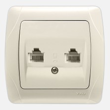 Viko İkili Nümeris Telefon Prizi Krem Carmen