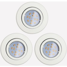 Eglo Tedo 5 W Ledli LED Duy Yuvarlak Sıvaaltı Spot 3 Adet Saten