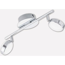 Eglo Salto 5.4 W Ledli LED Duy Yuvarlak Sıvaüstü Spot 2 Adet Gümüş