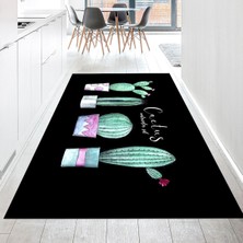 Viyana Home Dijital Baskılı Kaymaz Taban Yıkanabilir Mutfak Halısı Yolluk, V-Mutfak-30-Siyah,