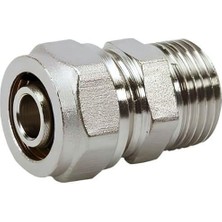 Kalde Pex ve Pert Mobil Boru Ekleme Nipeli Dış Dişli/erkek - Ø16X1/2" - Mobil Sistem Boru Bağlantı Rakoru