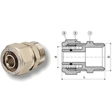 Kalde Pex ve Pert Mobil Boru Ekleme Nipeli Dış Dişli/erkek - Ø16X1/2" - Mobil Sistem Boru Bağlantı Rakoru