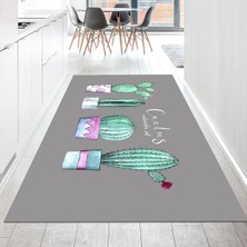 Viyana Home Dijital Baskılı Kaymaz Taban Yıkanabilir Mutfak Halısı Yolluk, V-Mutfak-30-Gri,