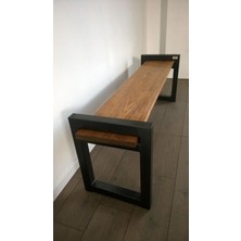 Kuzela Metal Ahşap Oturma Bank.