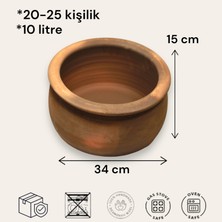 AdenArt Doğal Toprak Kuzuluk Güveç Tencere 20-25 Kişilik 10 Litre 34X15 cm