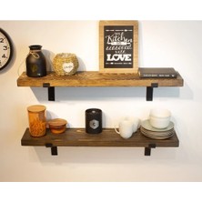 Yggdrasil Home Decor Dekoratif  Doğal Ahşap 2'li   Takım  40X19X4 L Demir Ayaklı