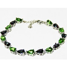 Lilah Gümüş Tr Lilahgümüştr Gümüş Damla Mistik Topaz Zultanit Sıra Taşlı Kadın Bileklik