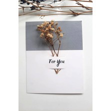 20'li Gri Beyaz Çiçek Kartı - Tebrik Kartı - Toka Kartı - Özel Kesim Kuşe Kart - (Çiçeksiz)