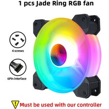 Coolmoon - 12CM Rgb Kasa Fanı 12V 6 Pin Işıklı Fan - 120MM Soğutucu Fan (Kontrolcü Olmadan Çalışmaz)