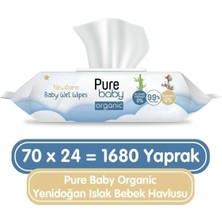 Pure Wipes Organik Yenidoğan Islak Havlu 24x70 Adet