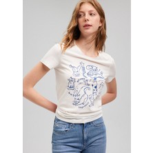 Mavi Kadın Beyaz Tişört - M1612206-70057
