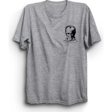 The Fame Mustafa Kemal Atatürk, Imzalı Portre Logo, Beyaz Baskılı, Pamuk Tişört