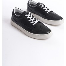 Mubiano Hakiki Deri Erkek Spor Ayakkabı & Sneaker Siyah-MBKRY013-S