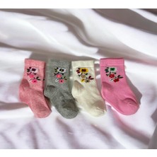 Dkidsocks Çiçek Desenli Kız Soket Çorap (4 Çift)