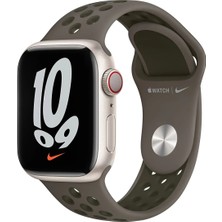 Teknoband Apple Watch Orijinal Saat Kordonu 41MM Uyumlu Olive Gray/cargo Khaki Nike Sport Band ML873ZM/A