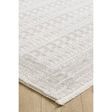 Ottofis Toscana Koleksiyonu 3.5m² 150x230cm Bej-Krem Renk %100 Polyester İplik Tüylenme ve Toz Yapmayan Düz Saçaklı Makine Halısı