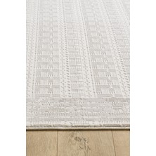 Ottofis Toscana Koleksiyonu 3.5m² 150x230cm Bej-Krem Renk %100 Polyester İplik Tüylenme ve Toz Yapmayan Düz Saçaklı Makine Halısı