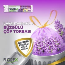 Florex Büzgülü Lavanta Kokulu Büyük Boy Çöp Poşeti x 5 Rulo