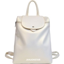 Janjonstar Dokulu Sırt Çantası Kadın Sırt Çantası 2024 Yeni Moda Düz Renk Okul Çantası Kız Üniversite Öğrencileri Kısa Mesafe Seyahat (Yurt Dışından)