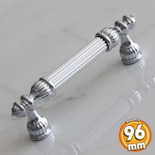 Badem10 Şah 96 mm Krom Renk Kulp Metal Mobilya Dolap Çekmece Kapak Mutfak Kulpları Kulbu Dolabı Kulpu