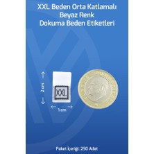 Netsan Etiket Xxl Beden Orta Katlamalı Beyaz Renk Dokuma Beden Etiketi 250 Ad.