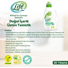 Life by Fakir Vegan Bitkisel Sıvı Çamaşır Deterjanı 1500 ml x 3 Adet