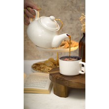 Farika Porselen Şems 760 ml Porselen Süzeksiz Demlik Kırık Beyaz Renk