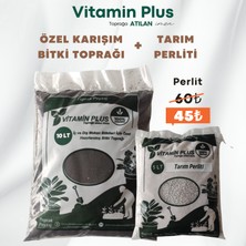 Vitamin Plus Özel Karışım Perlit Katkılı Bitki Toprağı 10 Lt Salon Saksı Bitki Harcı + 5 Lt Tarım Perliti