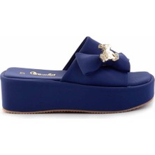 Bambi Kot Mavi Kumaş   Kadın Terlik K04778300004