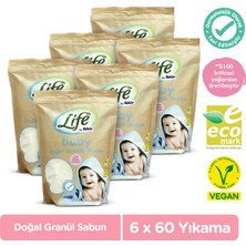 Life By Fakir Doğal Bebek Granül Toz Sabun 1 kg x 6 Adet Avantaj Seti