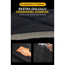 Su Geçirmez & Terletmez Sırtlı Oto Koltuk Minder Seti-Koltuk Koruma Kılıfı (2'li Set)-Siyah