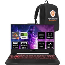 Asus Tuf Gaming A15 Amd Ryzen 5 7535HS 16GB 512GB SSD 4050/6GB 140W 15.6'' Fhd Fdos Taşınabilir Bilgisayar LP158 & Per4 Çanta LP158P307