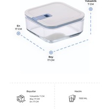 Neoflam Perfect Seal Kare Cam Saklama Kabı Bej 1100ML