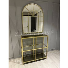 Z Design Home 80X100 cm Kafes Ayna, 90X30X95 cm Dresuar Gold Z02