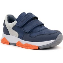 Rakerplus Hakiki Deri Lacivert Gri Çocuk Sneakers Spor Ayakkabı
