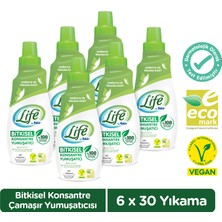 Life By Fakir Vegan Bitkisel Konsantre Çamaşır Yumuşatıcısı 1500 ml x 6 Adet Avantaj Seti