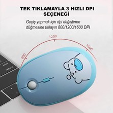 Microcase Mofii Ayıcık Desenli Kablosuz Renkli Yuvarlak Tuşlu Türkçe Klavye Mouse SET-AL4258