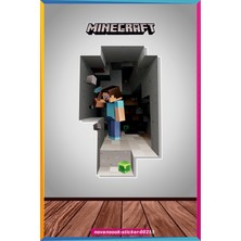 Nova Noook Minecraft Figür Cam Duvar 3D Sticker (STİCKER-00255)