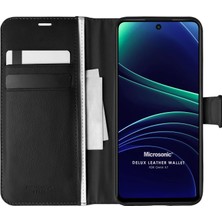 Microsonic Omix X7 Kılıf Delux Leather Wallet Siyah