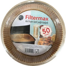 Filtermax Yağlı Airfryer Fırın Fritöz Tepsi Pişirme Kızartma Kağıdı - Yuvarlak - 20 Cm. - 50 Adet