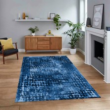 Viyana Home Dijital Baskılı Kaymaz Taban Yıkanabilir Sade Desen Yolluk Mutfak Salon Halısı, V-Sade-16-Mavi,