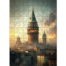 Karizma Tablo Ahşap Mdf Puzzle Yapboz Sisler Içinde Galata Kulesi 120 Parça 25*35 cm